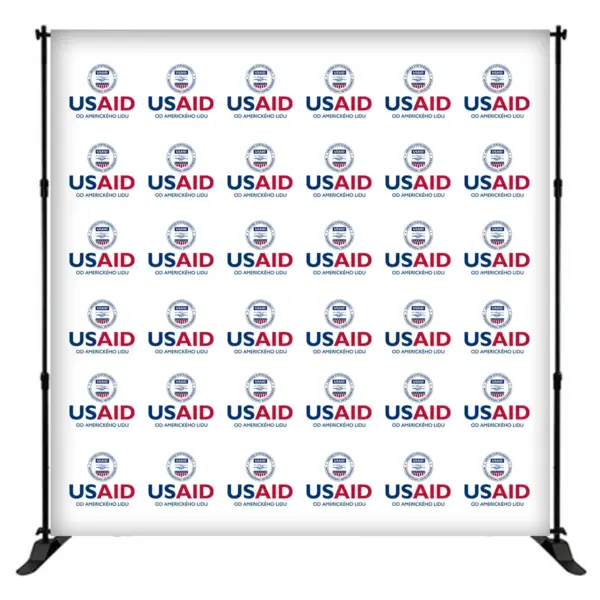 USAID Czech 8 ft. Slider Banner Stand - 8'h Fabric Graphic Package