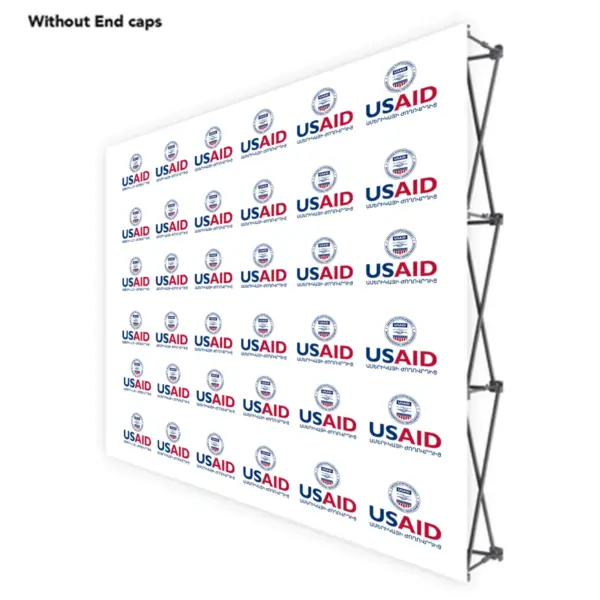 USAID Armenian ONE CHOICE 8 Ft. Fabric Pop Up Display - 89"H Straight Graphic Package