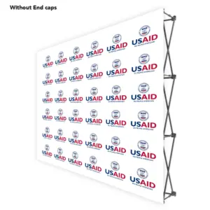 USAID French ONE CHOICE 8 Ft. Fabric Pop Up Display - 89"H Straight Graphic Package