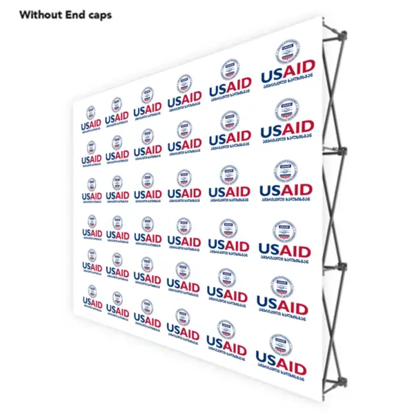 USAID Georgian ONE CHOICE 8 Ft. Fabric Pop Up Display - 89"H Straight Graphic Package