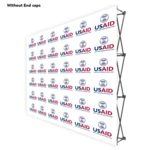 USAID Greek ONE CHOICE 8 Ft. Fabric Pop Up Display - 89"H Straight Graphic Package