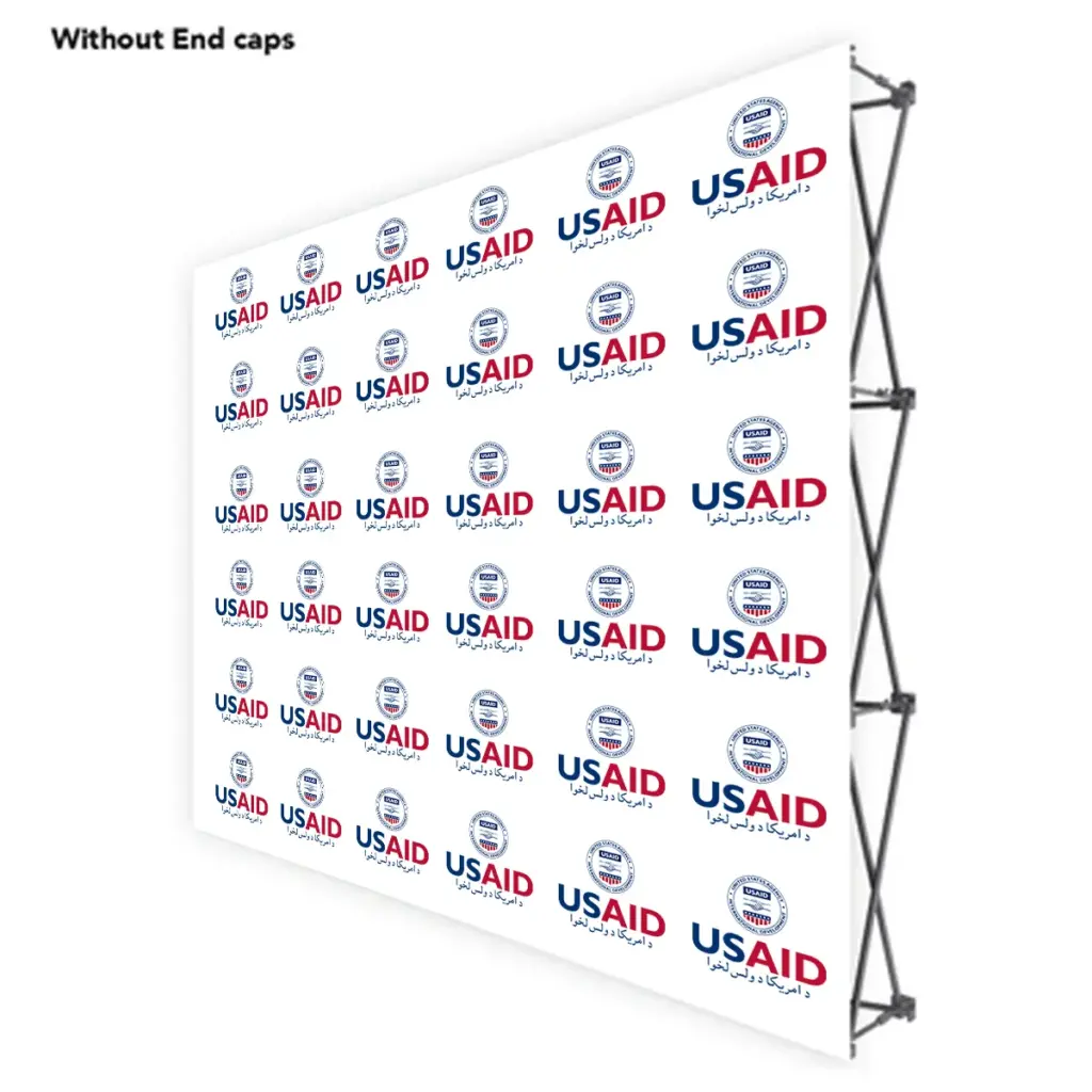 USAID Pashto ONE CHOICE 8 Ft. Fabric Pop Up Display - 89"H Straight Graphic Package