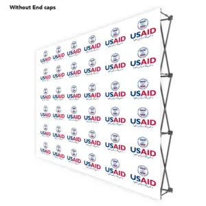 USAID Pashto ONE CHOICE 8 Ft. Fabric Pop Up Display - 89"H Straight Graphic Package