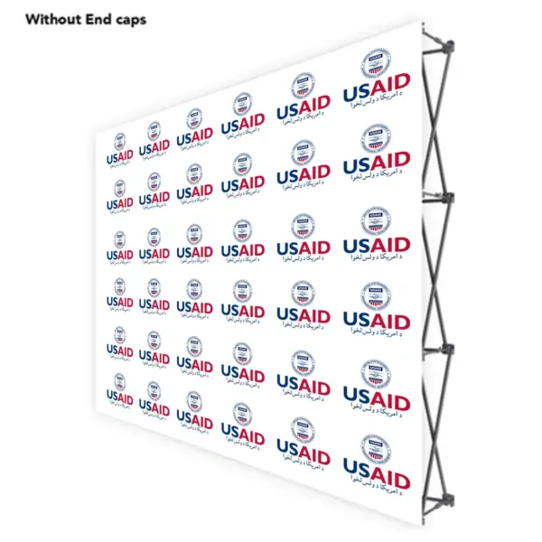 USAID Pashto ONE CHOICE 8 Ft. Fabric Pop Up Display - 89"H Straight Graphic Package