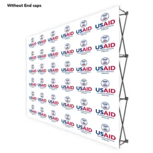 USAID Romanian ONE CHOICE 8 Ft. Fabric Pop Up Display - 89"H Straight Graphic Package