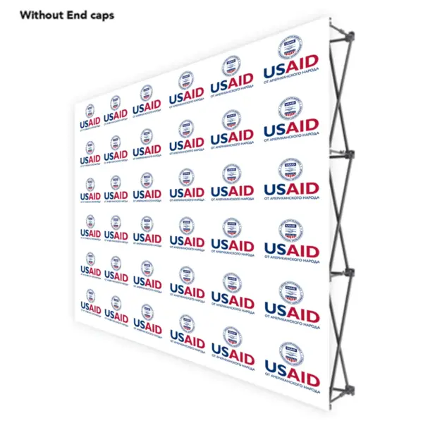 USAID Russian ONE CHOICE 8 Ft. Fabric Pop Up Display - 89"H Straight Graphic Package