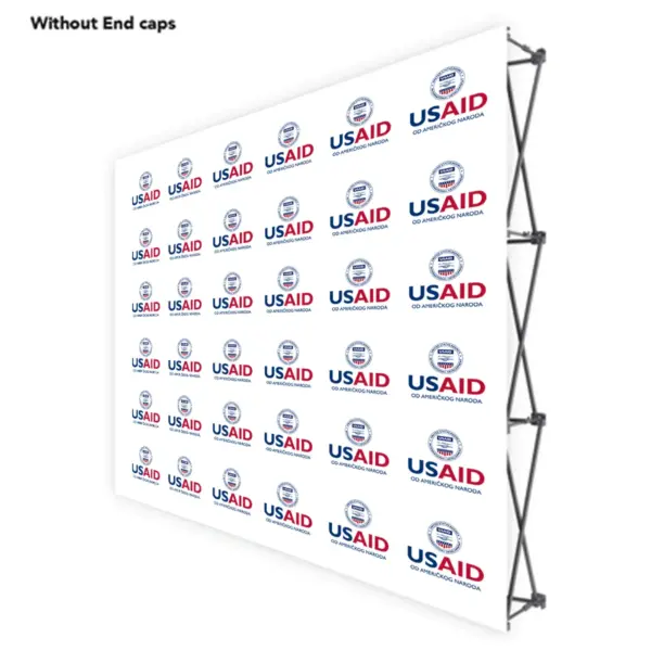 USAID Serbian ONE CHOICE 8 Ft. Fabric Pop Up Display - 89"H Straight Graphic Package