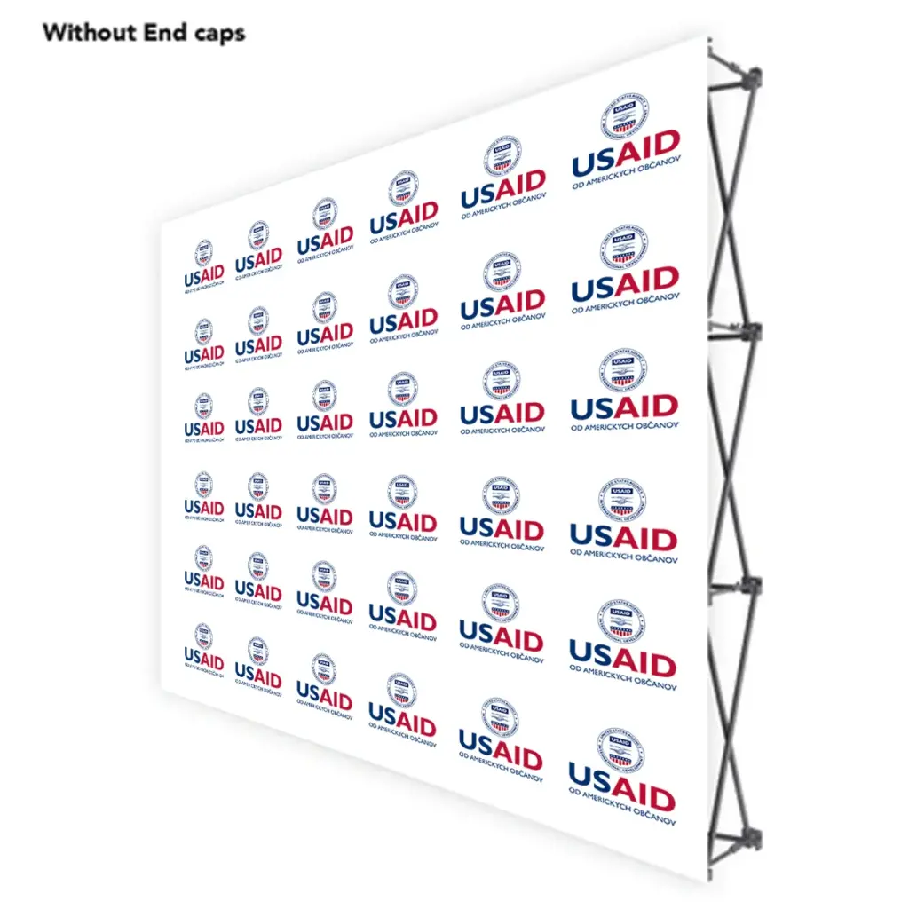 USAID Slovak ONE CHOICE 8 Ft. Fabric Pop Up Display - 89"H Straight Graphic Package