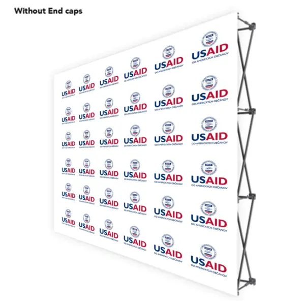 USAID Slovak ONE CHOICE 8 Ft. Fabric Pop Up Display - 89"H Straight Graphic Package