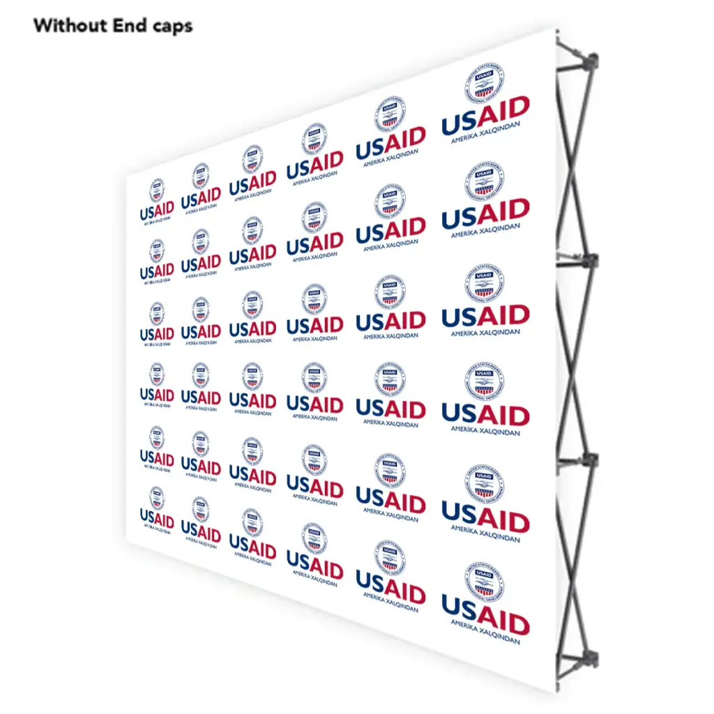 USAID Azerbaijani ONE CHOICE 8 Ft. Fabric Pop Up Display - 89"H Straight Graphic Package