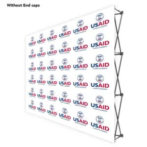 USAID Azerbaijani ONE CHOICE 8 Ft. Fabric Pop Up Display - 89"H Straight Graphic Package