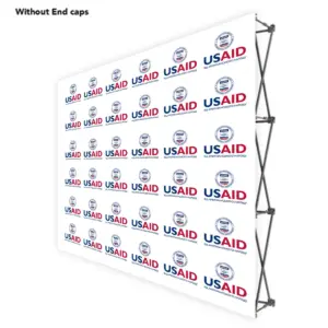 USAID Ukrainian ONE CHOICE 8 Ft. Fabric Pop Up Display - 89"H Straight Graphic Package