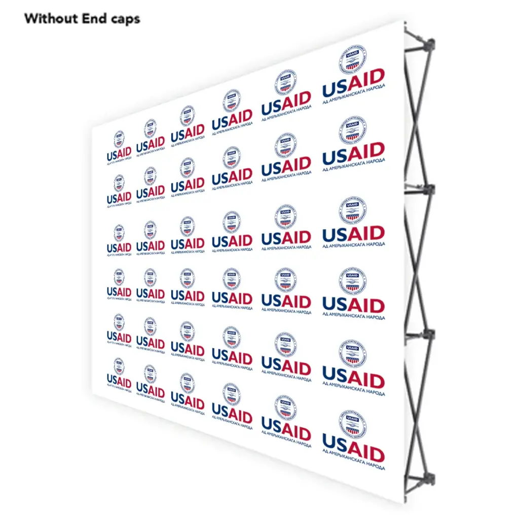 USAID Belarusian ONE CHOICE 8 Ft. Fabric Pop Up Display - 89"H Straight Graphic Package