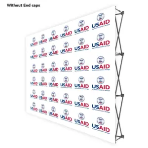 USAID Belarusian ONE CHOICE 8 Ft. Fabric Pop Up Display - 89"H Straight Graphic Package