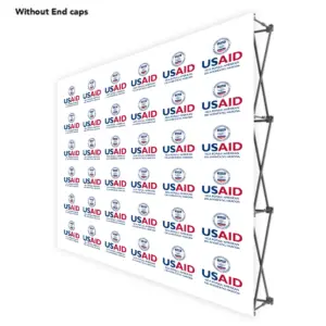 USAID Albanian ONE CHOICE 8 Ft. Fabric Pop Up Display - 89"H Straight Graphic Package