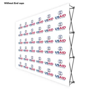 USAID Bosnian Cyrillic ONE CHOICE 8 Ft. Fabric Pop Up Display - 89"H Straight Graphic Package