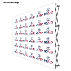 USAID Bulgarian ONE CHOICE 8 Ft. Fabric Pop Up Display - 89"H Straight Graphic Package