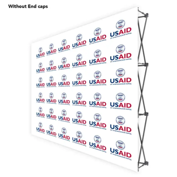 USAID Bulgarian ONE CHOICE 8 Ft. Fabric Pop Up Display - 89"H Straight Graphic Package
