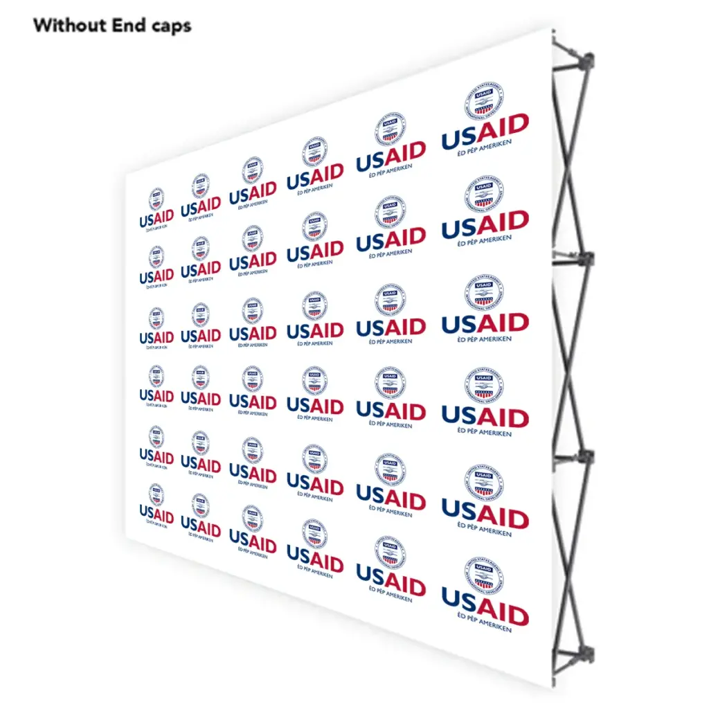 USAID Creole ONE CHOICE 8 Ft. Fabric Pop Up Display - 89"H Straight Graphic Package