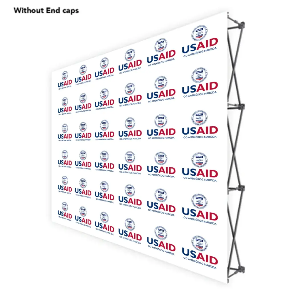 USAID Croatian ONE CHOICE 8 Ft. Fabric Pop Up Display - 89"H Straight Graphic Package