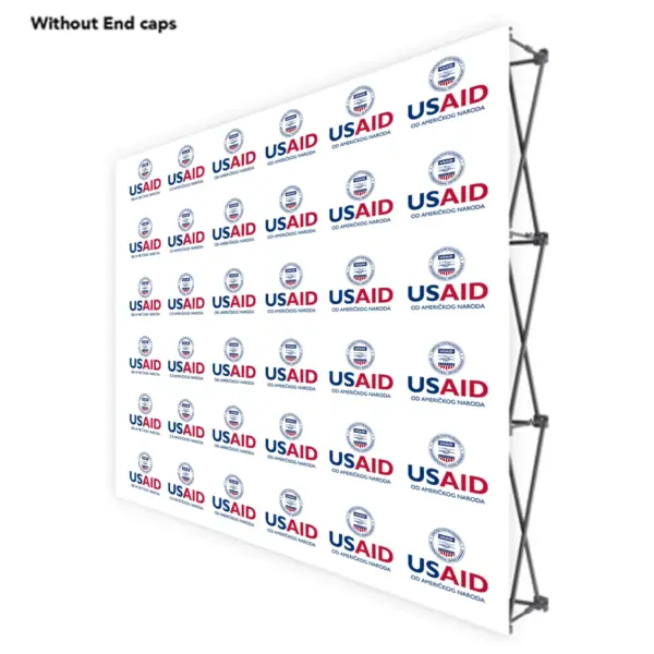 USAID Croatian ONE CHOICE 8 Ft. Fabric Pop Up Display - 89"H Straight Graphic Package