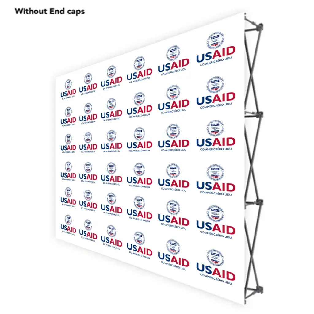 USAID Czech ONE CHOICE 8 Ft. Fabric Pop Up Display - 89"H Straight Graphic Package
