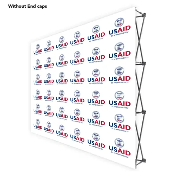 USAID Czech ONE CHOICE 8 Ft. Fabric Pop Up Display - 89"H Straight Graphic Package