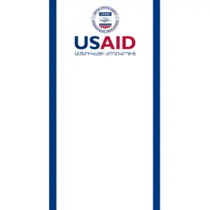 USAID Armenian Econo 24" Small Table Top Retractable Banner - Full Color