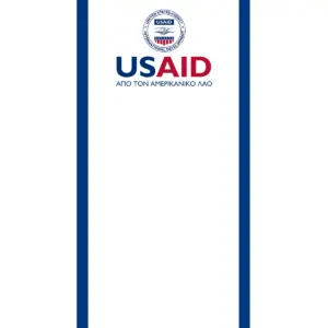 USAID Greek Econo 24" Small Table Top Retractable Banner - Full Color