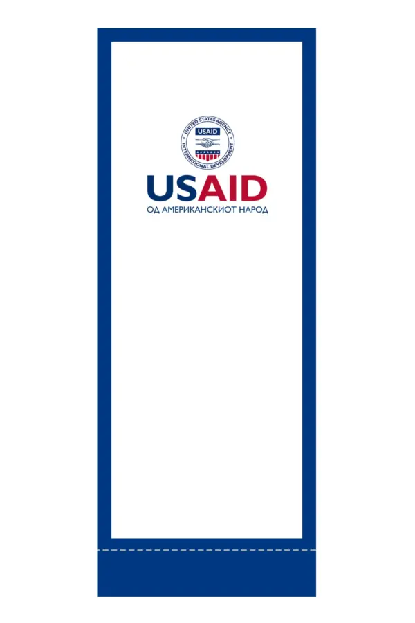 USAID Macedonian Econo 24" Small Table Top Retractable Banner - Full Color