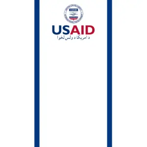 USAID Pashto Econo 24" Small Table Top Retractable Banner - Full Color