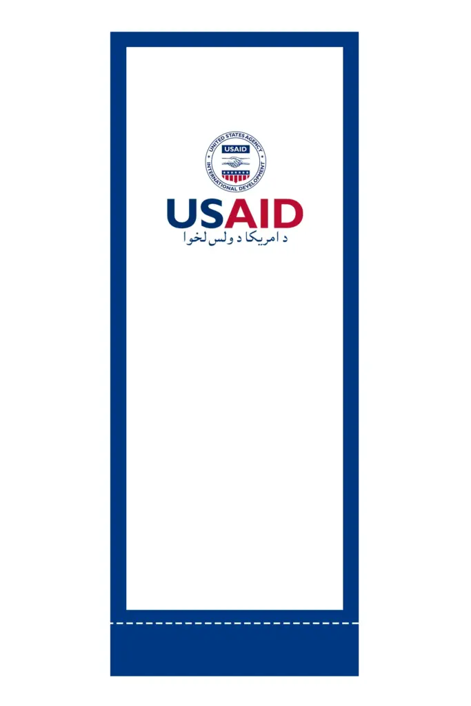 USAID Pashto Econo 24" Small Table Top Retractable Banner - Full Color