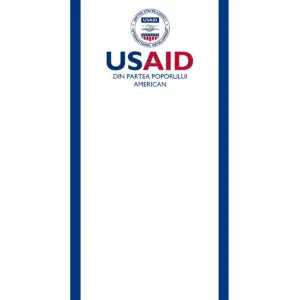 USAID Romanian Econo 24" Small Table Top Retractable Banner - Full Color