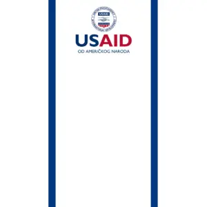 USAID Serbian Econo 24" Small Table Top Retractable Banner - Full Color
