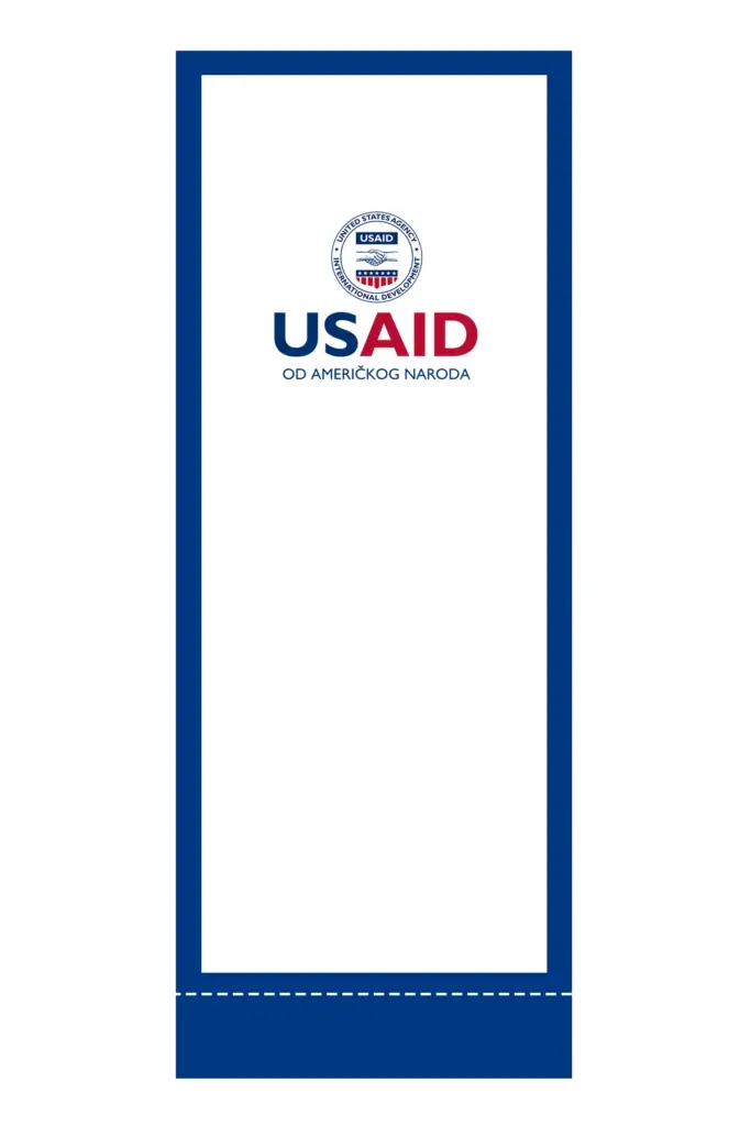 USAID Serbian Econo 24" Small Table Top Retractable Banner - Full Color