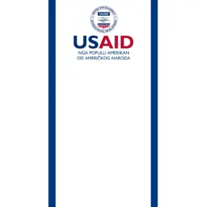 USAID Albanian Econo 24" Small Table Top Retractable Banner - Full Color