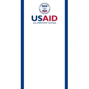 USAID Bosnian Cyrillic Econo 24" Small Table Top Retractable Banner - Full Color