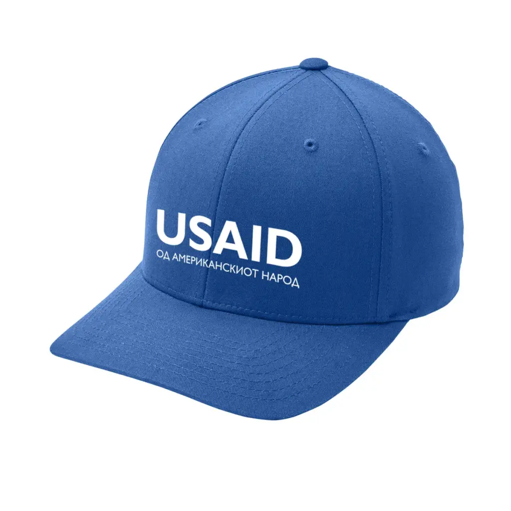 USAID Macedonian - Embroidered Port Authority Flexfit Cotton Twill Cap (Min 12 Pcs)