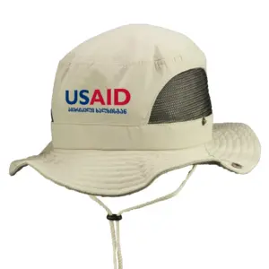 USAID Georgian - Embroidered Pintano Bucket Hat with Mesh Sides (Min 12 pcs)