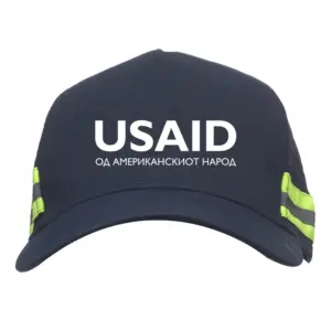 USAID Macedonian - Embroidered Structured Safety Reflective Caps (Min 12 pcs)