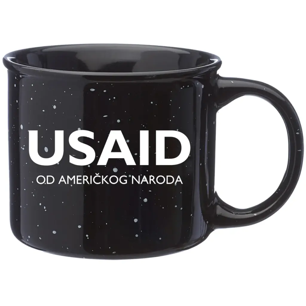 USAID Bosnian Latinic - 13 Oz. Ceramic Campfire Coffee Mugs