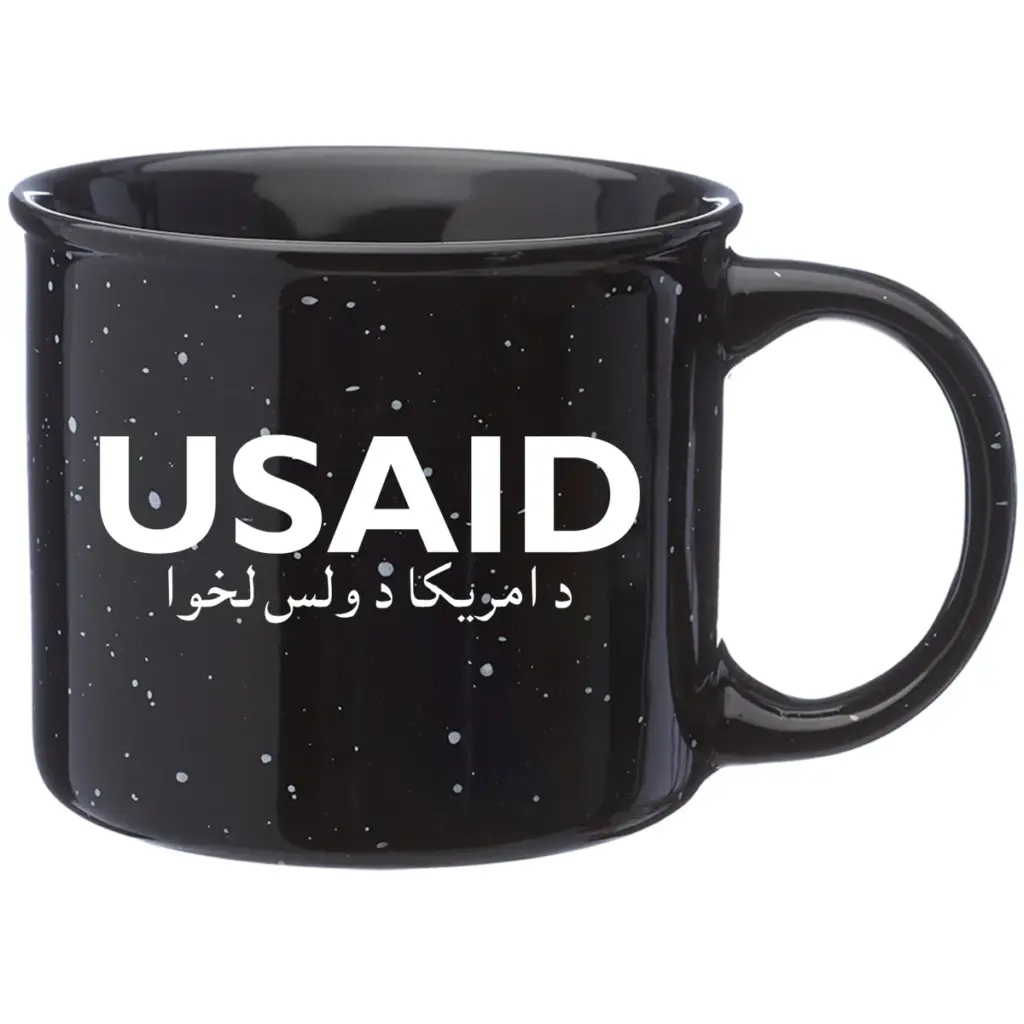 USAID Pashto - 13 Oz. Ceramic Campfire Coffee Mugs