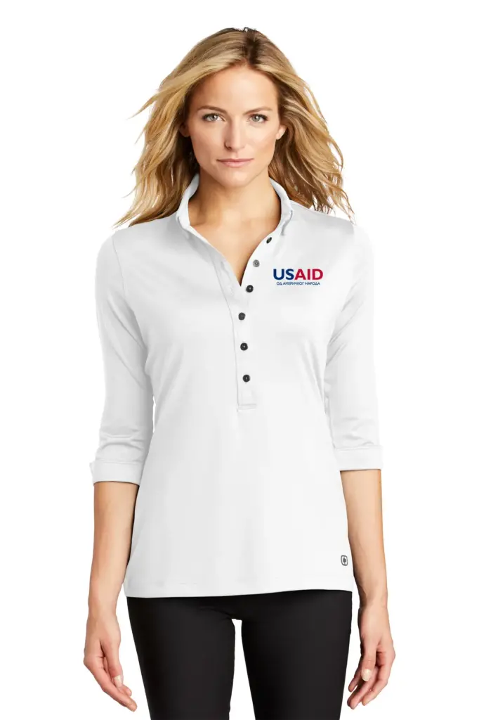 USAID Bosnian Cyrillic OGIO Ladies Gauge Polo Shirt