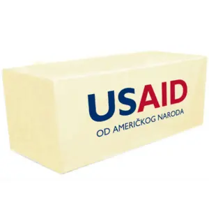 USAID Croatian - 8' Fitted Dye Sub Tablecloth White