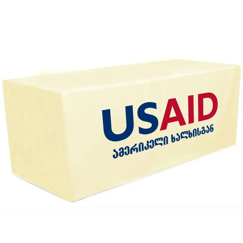 USAID Georgian - 8' Fitted Dye Sub Tablecloth White