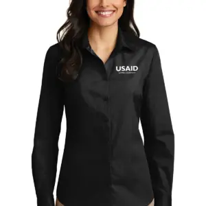 USAID Azerbaijani Port Authority Ladies Long Sleeve Care Free Poplin Shirt