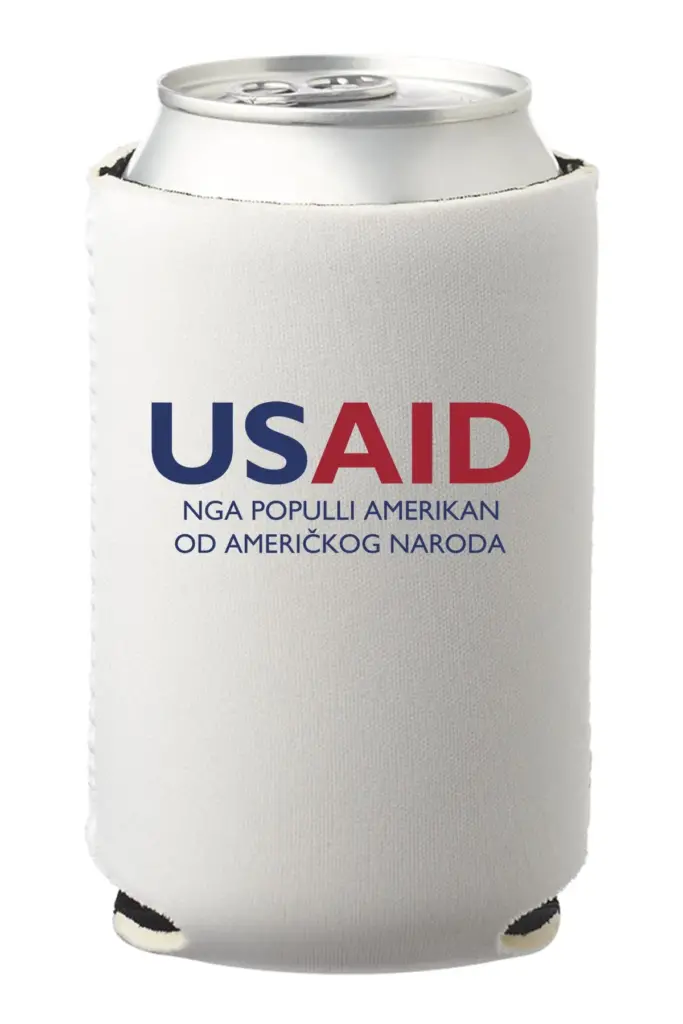 USAID Albanian - Premium Neoprene Collapsible Can Cooler
