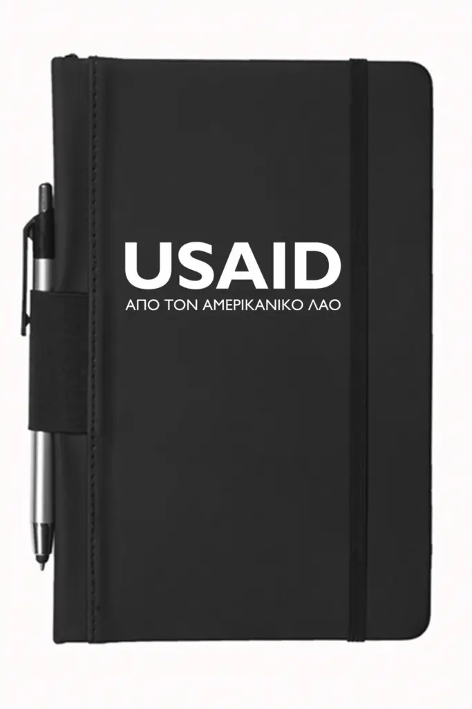 USAID Greek - 5"x9" Executive Notebooks with Pen