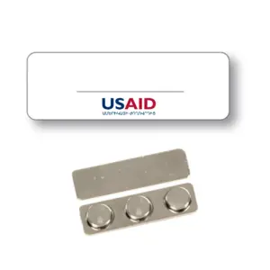 USAID Armenian - Name Badge White Metal