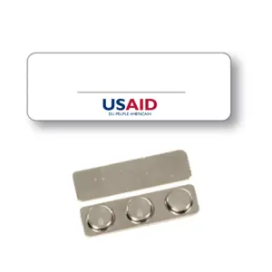 USAID French - Name Badge White Metal